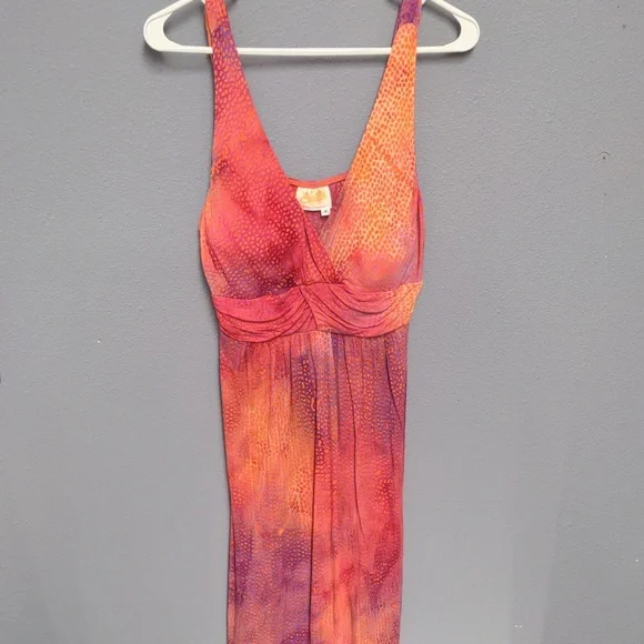 orange and pink beach dress Melina Orange & Pink Floral Maxi Dress